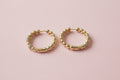 18K Gold filled Hoop and Cz Earrings