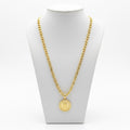 18K Gold filled 18” 7mm Cuban Link Chain with Saint Pendant.