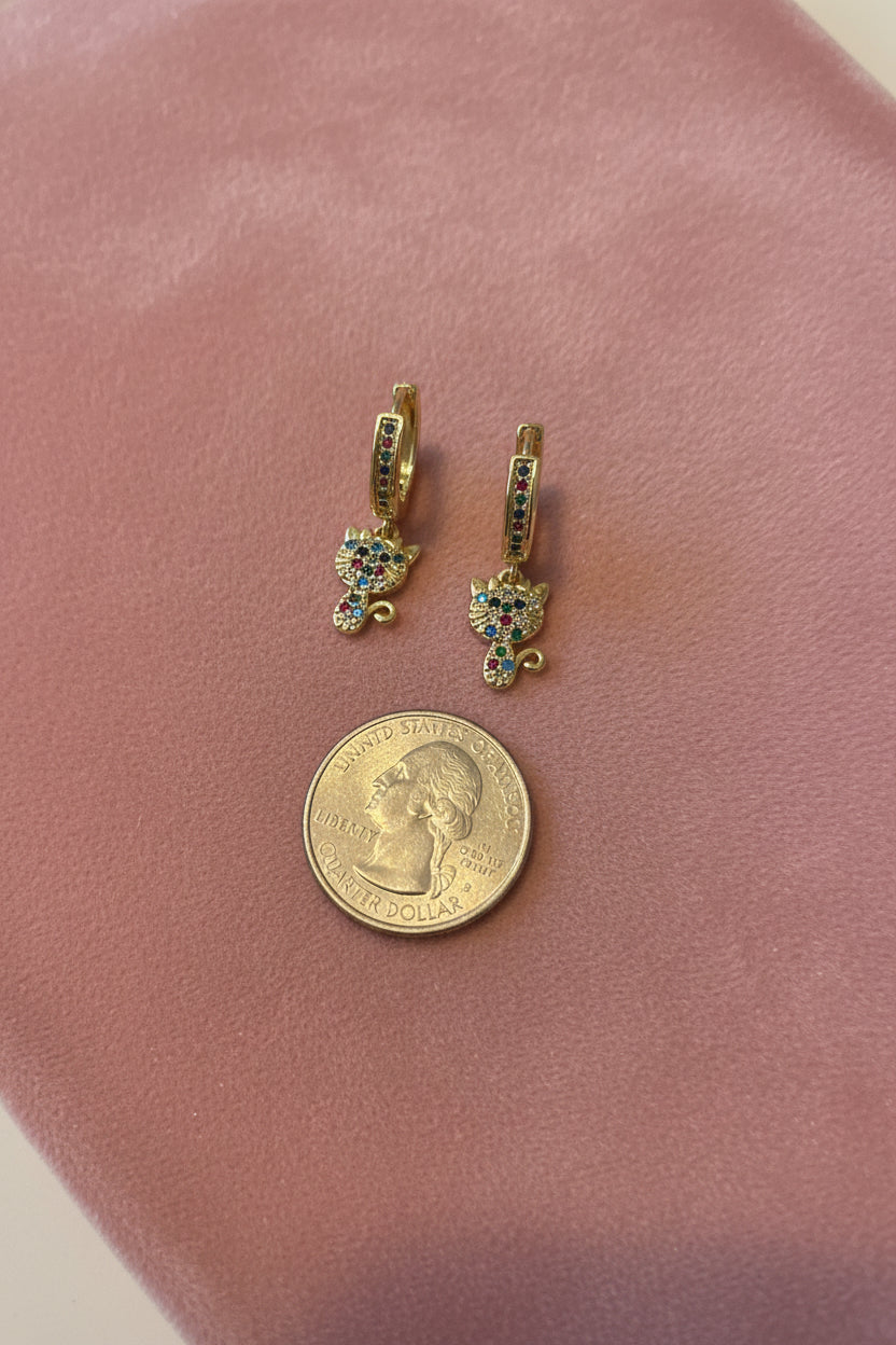 18K Gold filled Kitty Cat Earrings