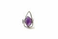 Dolls Purple Triangle Silver plated Amethyst (large Ring.) Adjustable