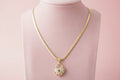 18K gold filled 4mm 18"Herringbone chain with Heart locket