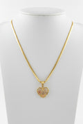 18K Gold filled 18” 4mm Herringbone chain with I Love You pendant