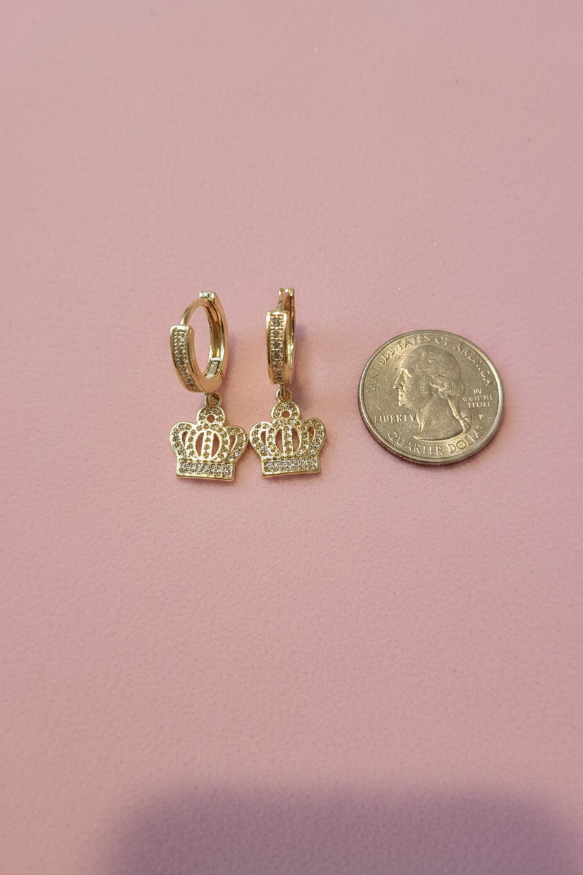 18K gold filled Queen Crown Earrings