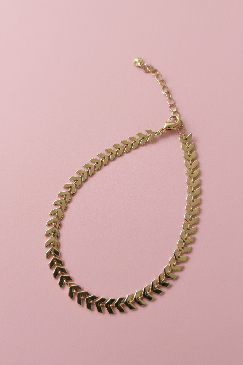 18K Gold filled Chevron Anklet