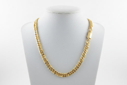 18K Gold filled 20" 9mm Cuban Link Chain with Blinged out Clasp