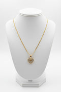 18K Gold filled 3mm 18” Figaro Chain with Cz Heart.