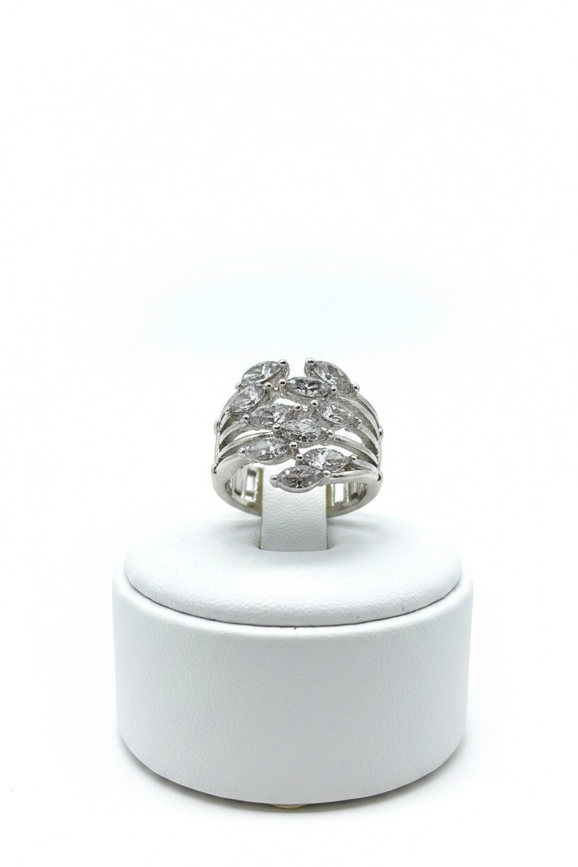 Dolls Silver plated Stretch Ring multi  cubic zirconia ring