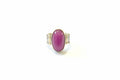 Dolls Oval purple Amethyst and silver plated ring.  Adjustable