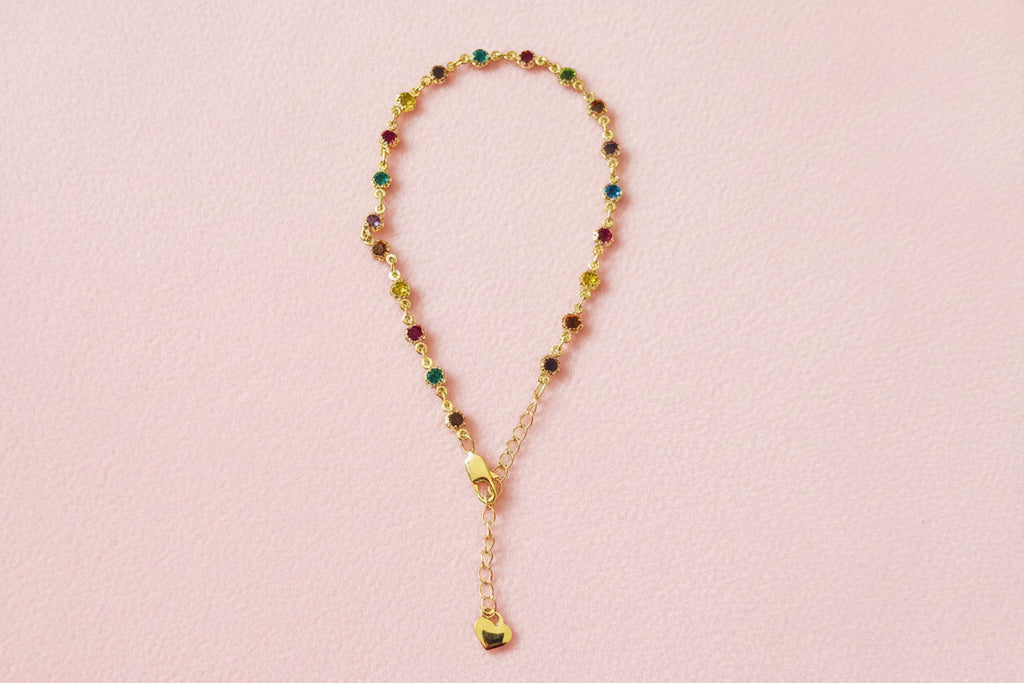 18K Gold filled tricolor anklet