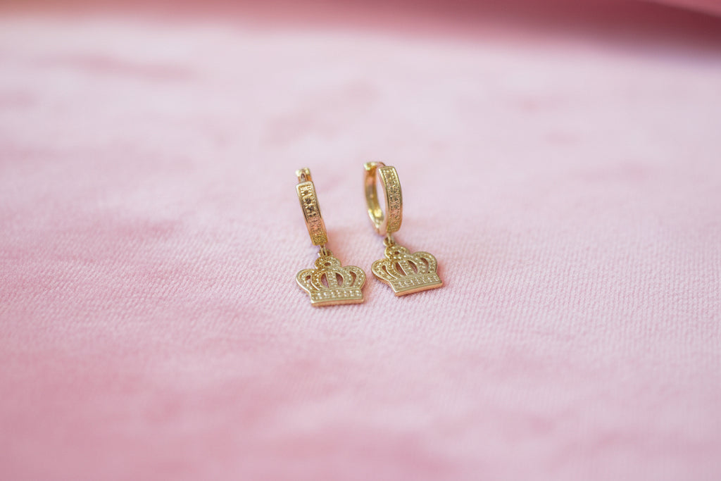18K gold filled Queen Crown Earrings