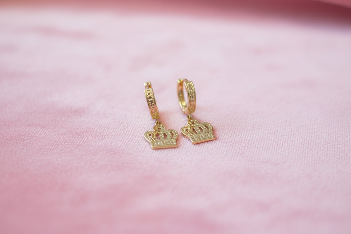 18K gold filled Queen Crown Earrings