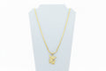 18K Gold filled 18” 4mm Herringbone chain with Saint over Snake.